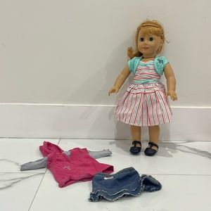 American Girl Doll Maryellen + Hoodie & Jean Skirt